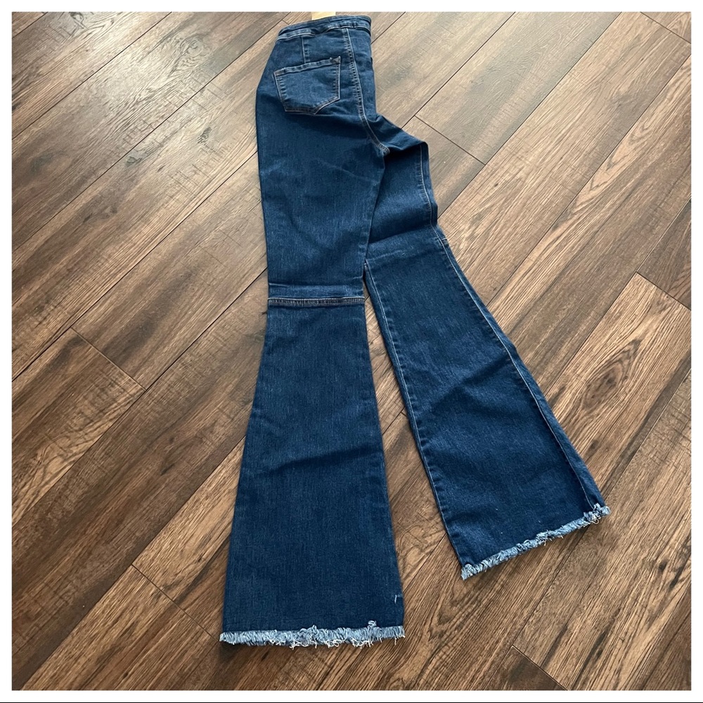 22 Vintage Bell boho Raw hem Flared Jeans - Picture 6 of 8